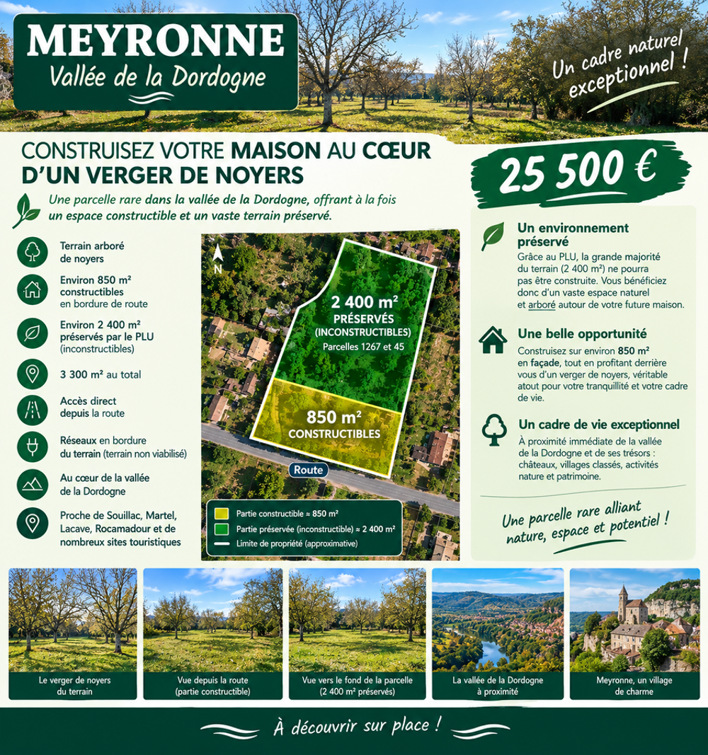 Vente Terrain Terrain constructible Meyronne (Lot) Meyronne