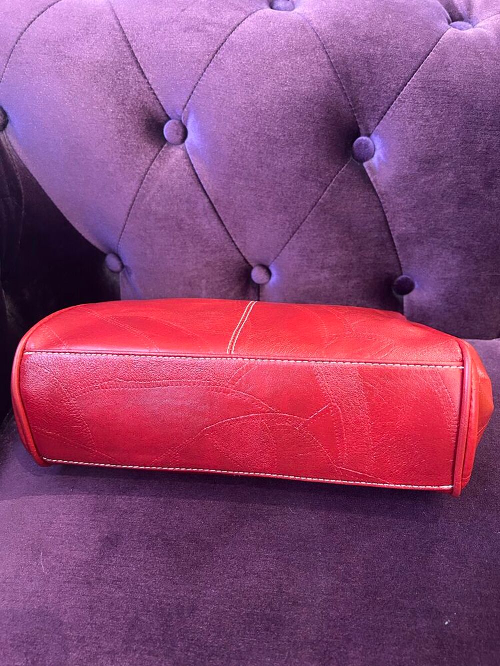 Sac &agrave; main grand pochette rouge Maroquinerie