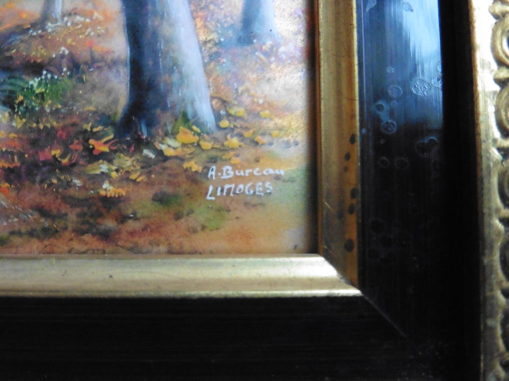 &Eacute;maux de Limoges sign&eacute; Andr&eacute; Bureau Décoration