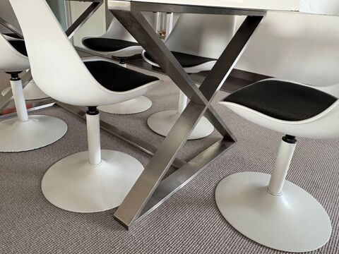 table blanche et 6 chaises 90 Budos (33)