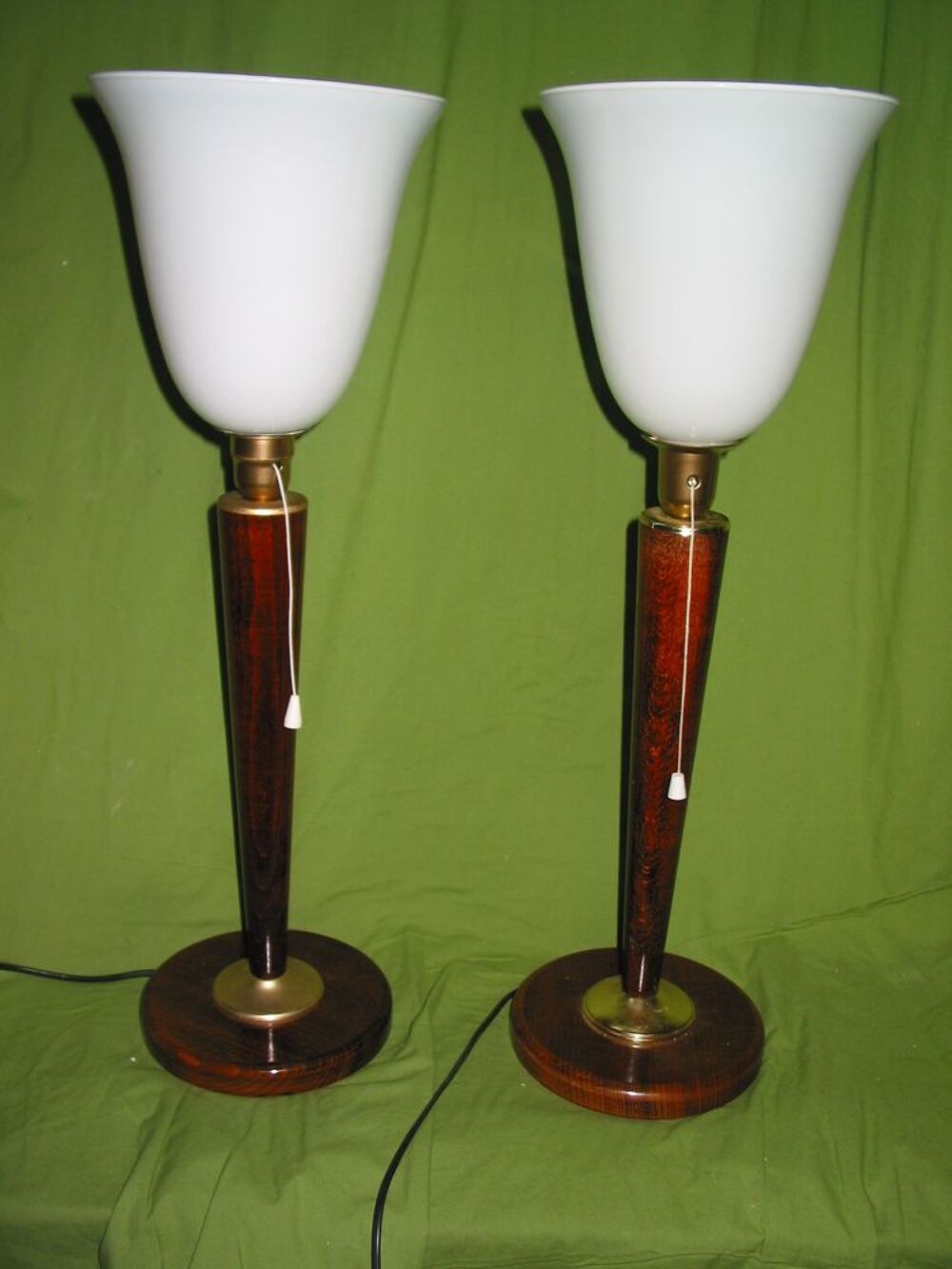 Paire de 2 JOLIE LAMPE STYLE MAZDA UNILUX art d&eacute;co vintage 1 Décoration