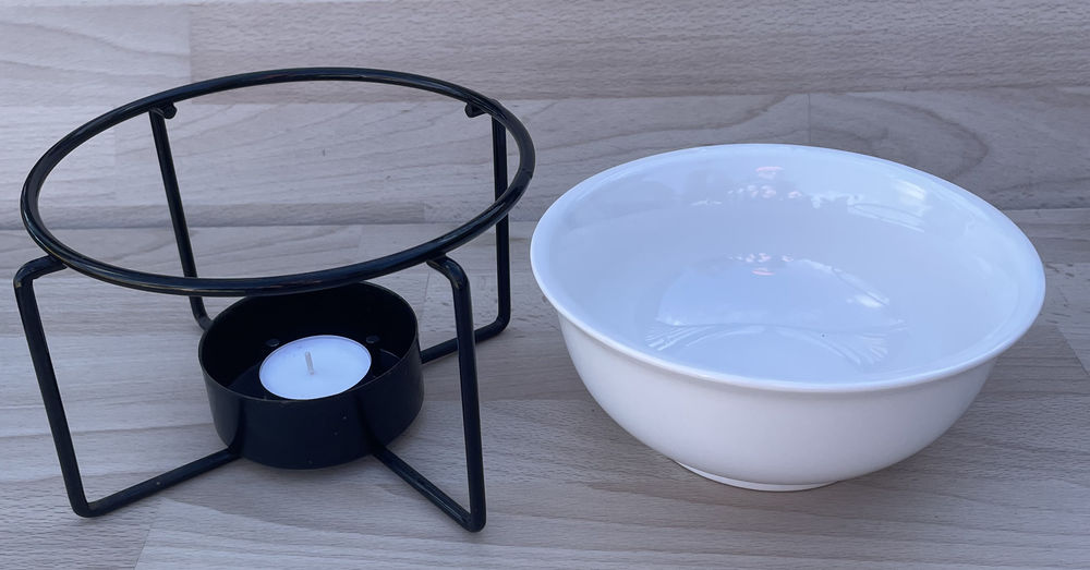 Service &agrave; fondue &agrave; chocolat &agrave; la bougie avec 4 fourchettes Cuisine