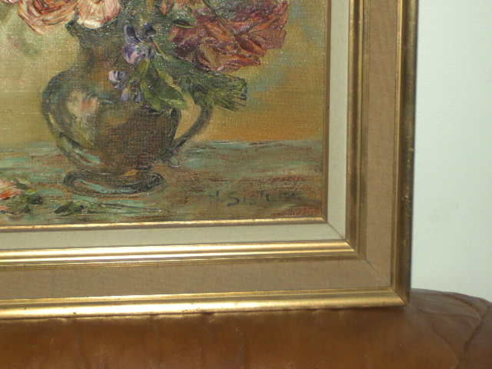 Marie Sistrier 1908-1992 Huiles sur toile Bouquet de Fleurs Dcoration