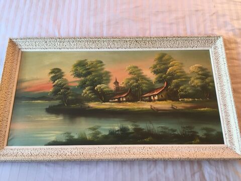 Tableau peinture à l'huile sur toile signé TASIN 50 Le Mans (72)
