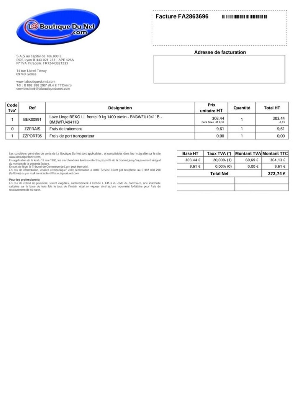 Lave-linge BEKO Neuf Electroménager
