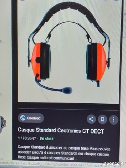 CASQUE STANDARD CEOTRONICS CT DECT
TRS BON TAT 
PRIX NEUF 85 Cormeilles-en-Vexin (95)