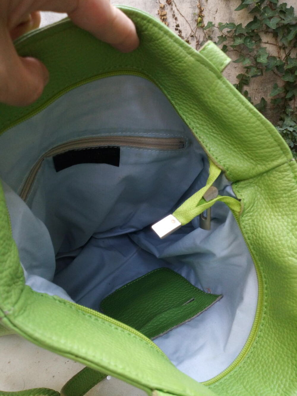 Tr&egrave;s beau sac italien vert pomme Maroquinerie