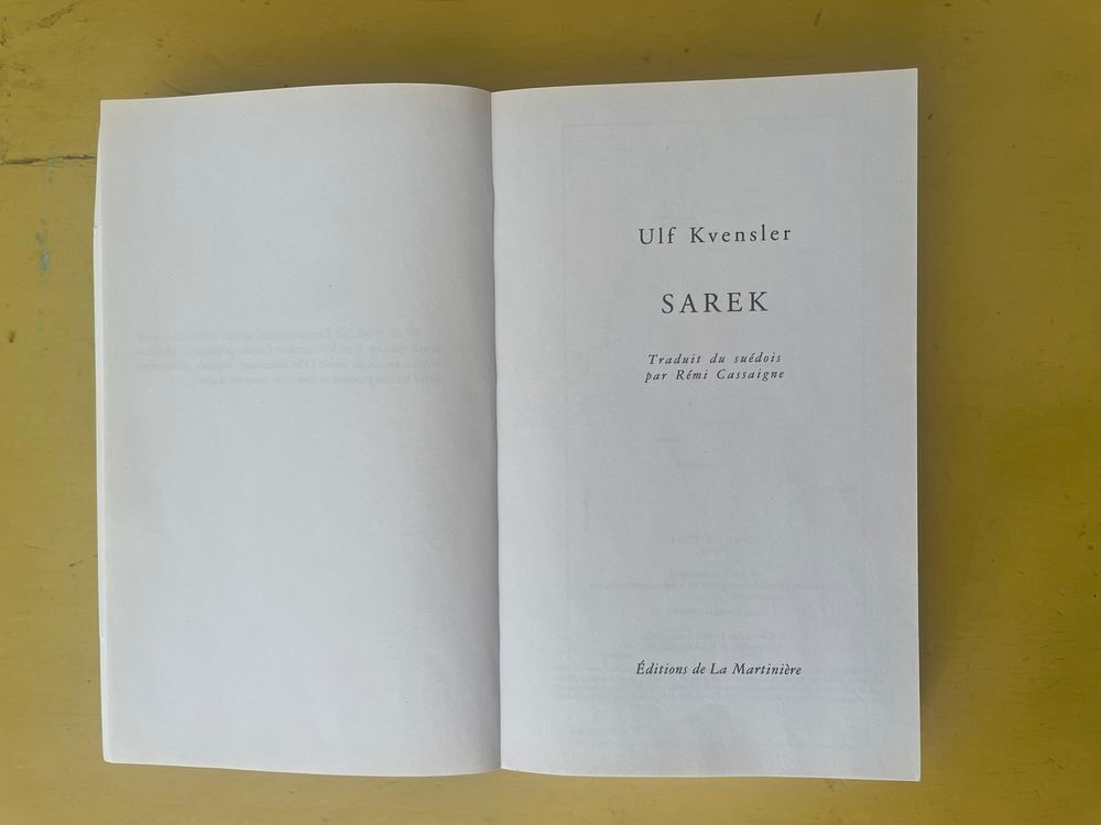 Livre Sarek - Ulf Kvensler Livres et BD