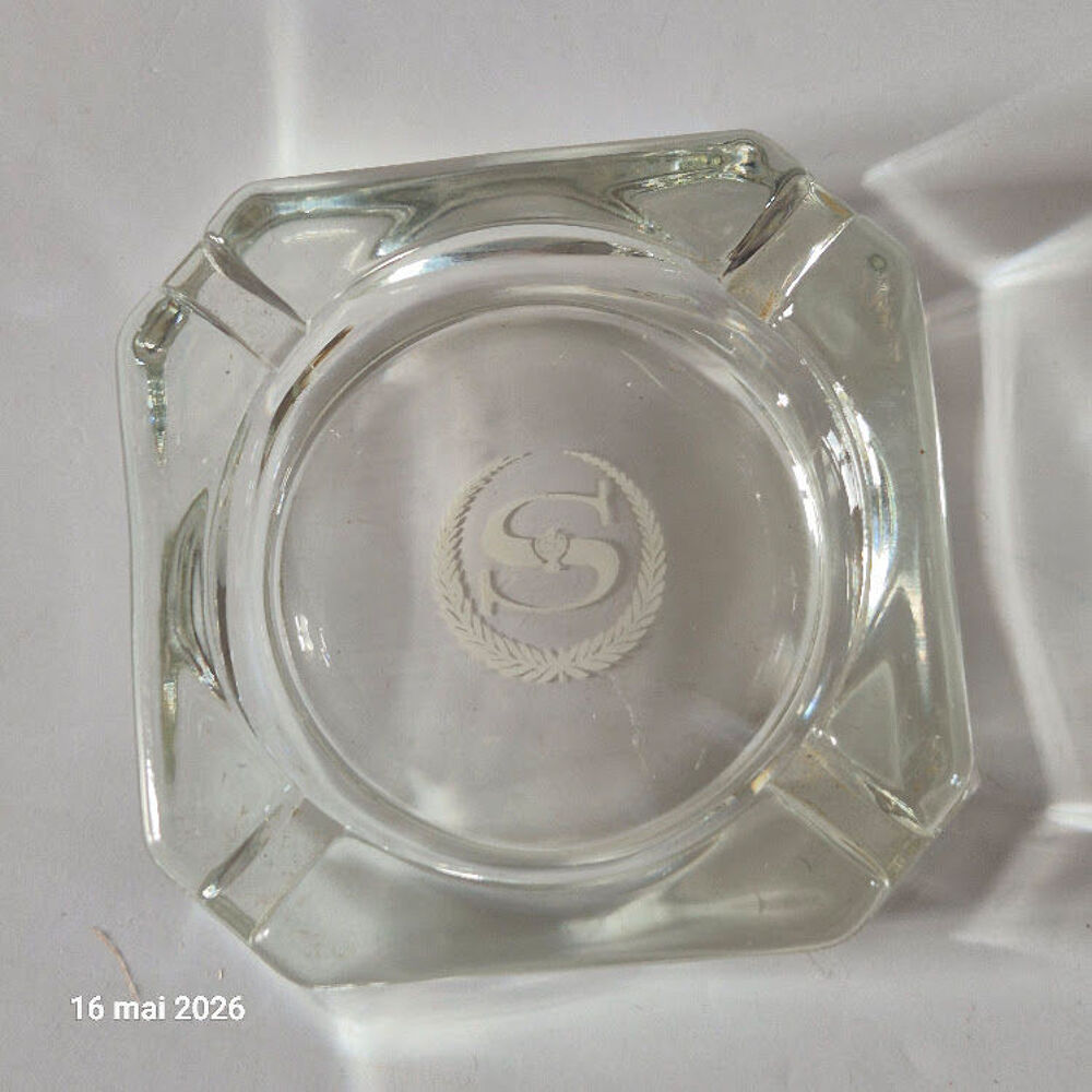 Cendrier vintage pour h&ocirc;tel Sheraton - Verre &eacute;pais et &eacute;pais, 