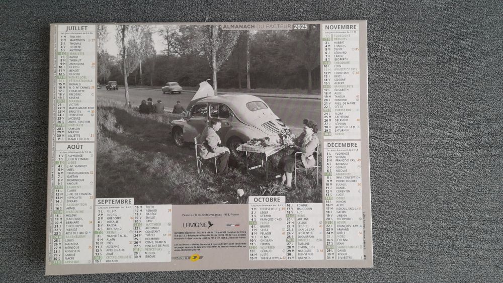 CALENDRIERS 1971 &agrave; 2025 