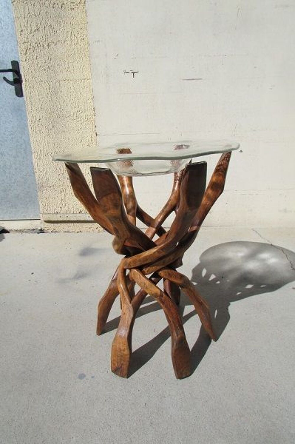 Rare pied six branches entrecois&eacute;es et plateau verre Décoration