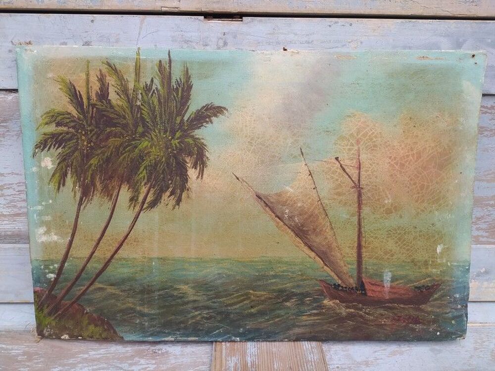 Tableau Marine Peintre Frederik Kasenda Indon&eacute;sie ca1930 