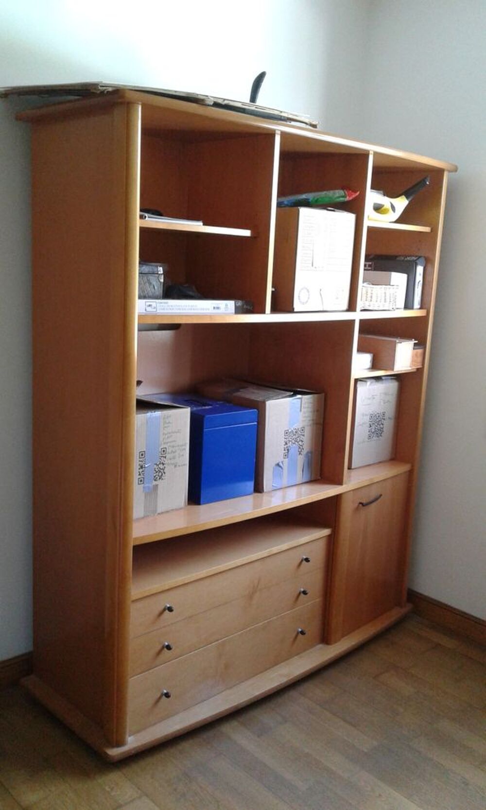 Jolie Bibliotheque/TV en bois clair Meubles
