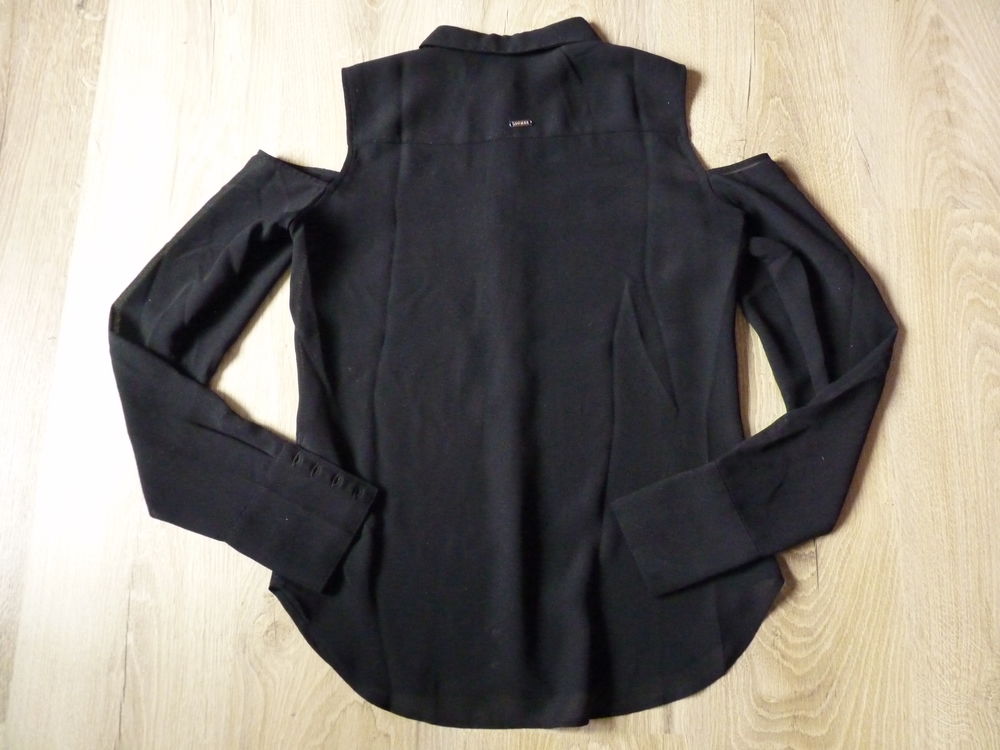 Chemisier guess femme S 36 noir epaules denudees manches lon Vêtements