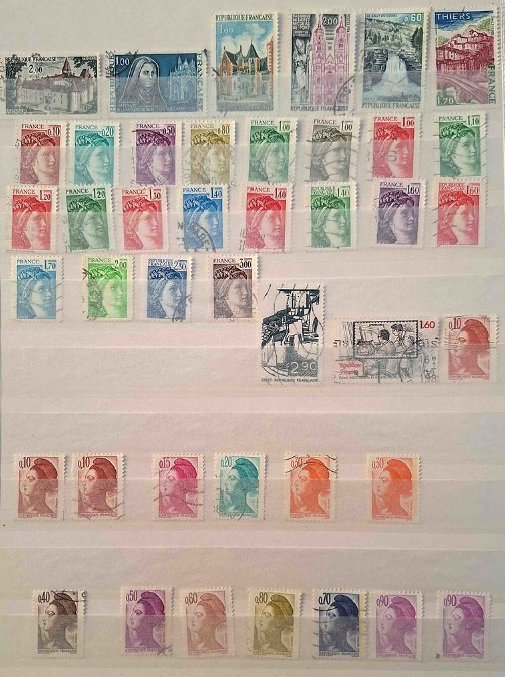 S&eacute;rie de timbres de collection de France B 