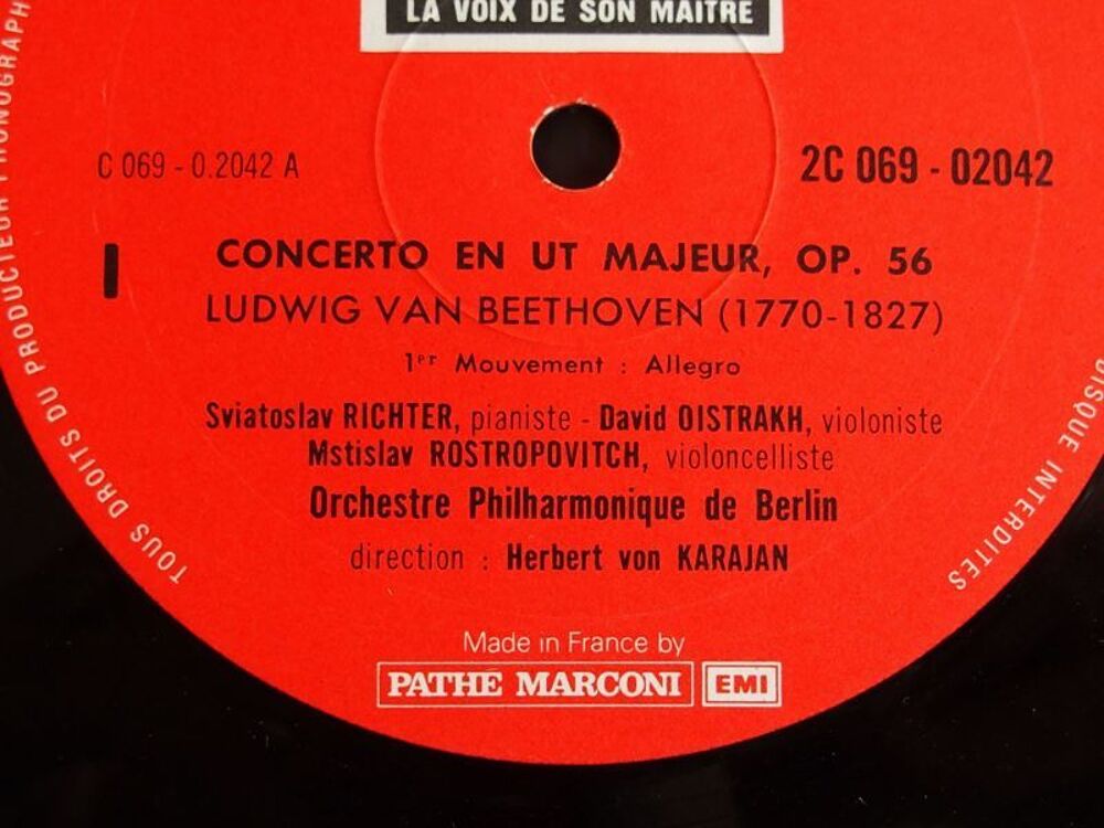 Vinyl BEETHOVEN O&iuml;strakh Rostropovitch Richter Karajan CD et vinyles