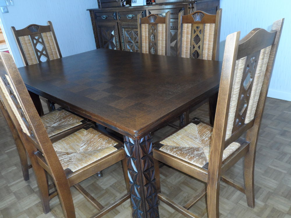 table avec allonge et 6chaises Meubles