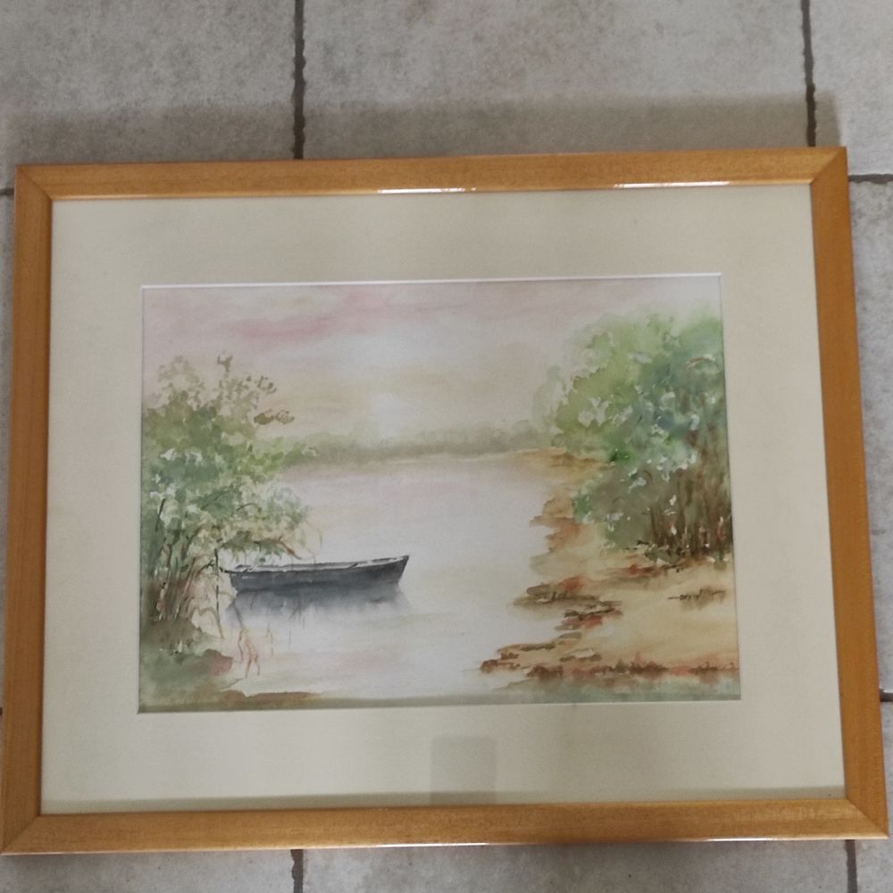 Aquarelle "Bords de Loire &agrave; La Guigni&egrave;re" Décoration