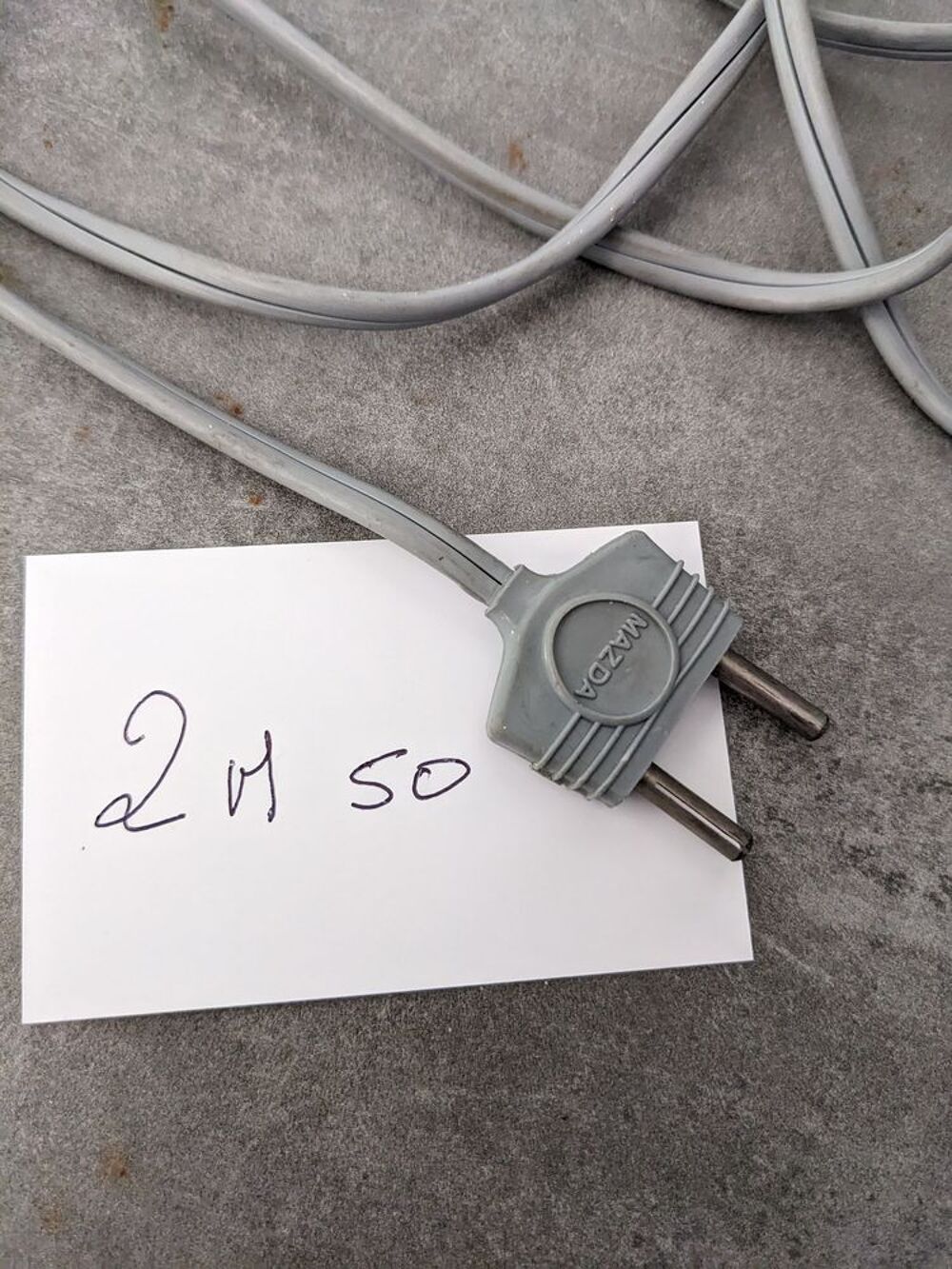 Pi&egrave;ce de lampe MAZDA c&acirc;ble + prise fil &eacute;lectrique GRIS 2,5 m Décoration
