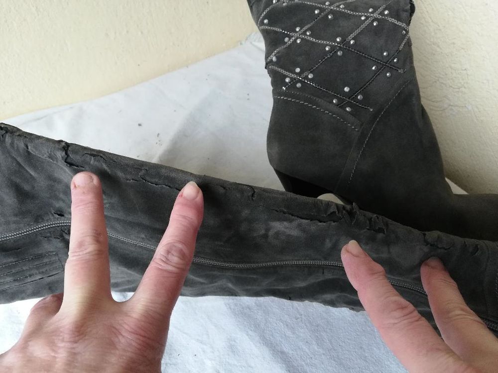 Bottes Gris Anthracite sequins brillants talons 13 cm pt 39 Chaussures