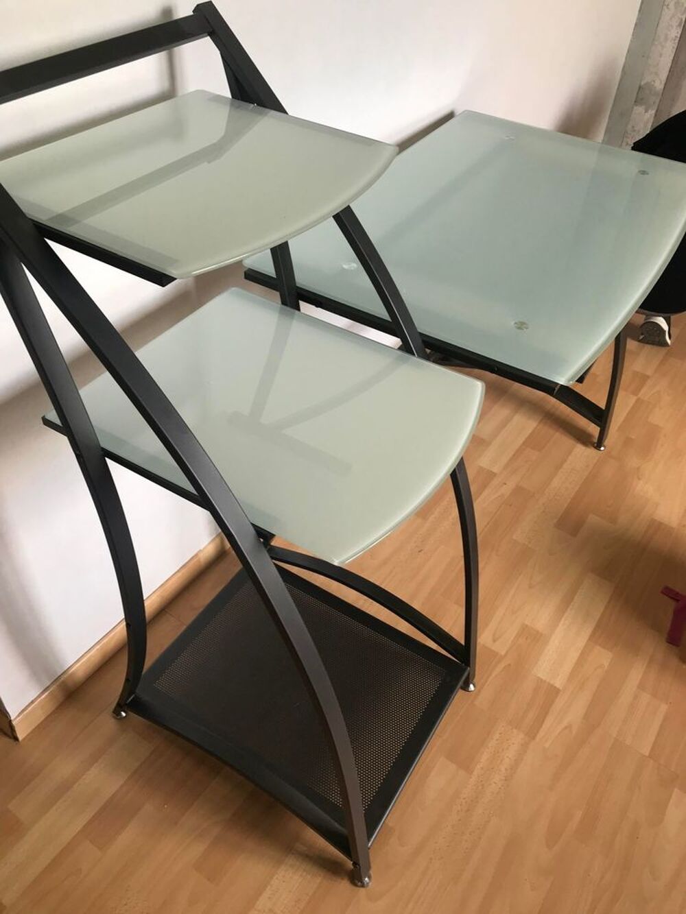 Bureau avec plateaux en verre tremp&eacute; Meubles