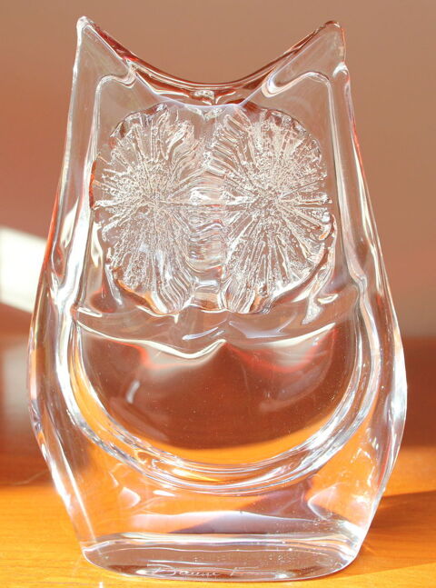 Hibou Chouette cristal moulé DAUM FRANCE 90 Issy-les-Moulineaux (92)