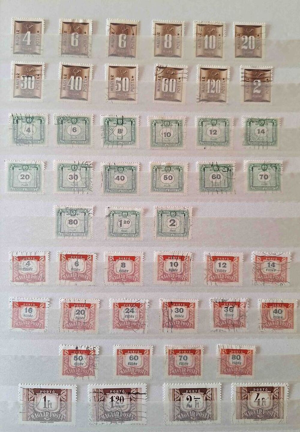 S&eacute;rie de timbres de collection de Hongrie E 