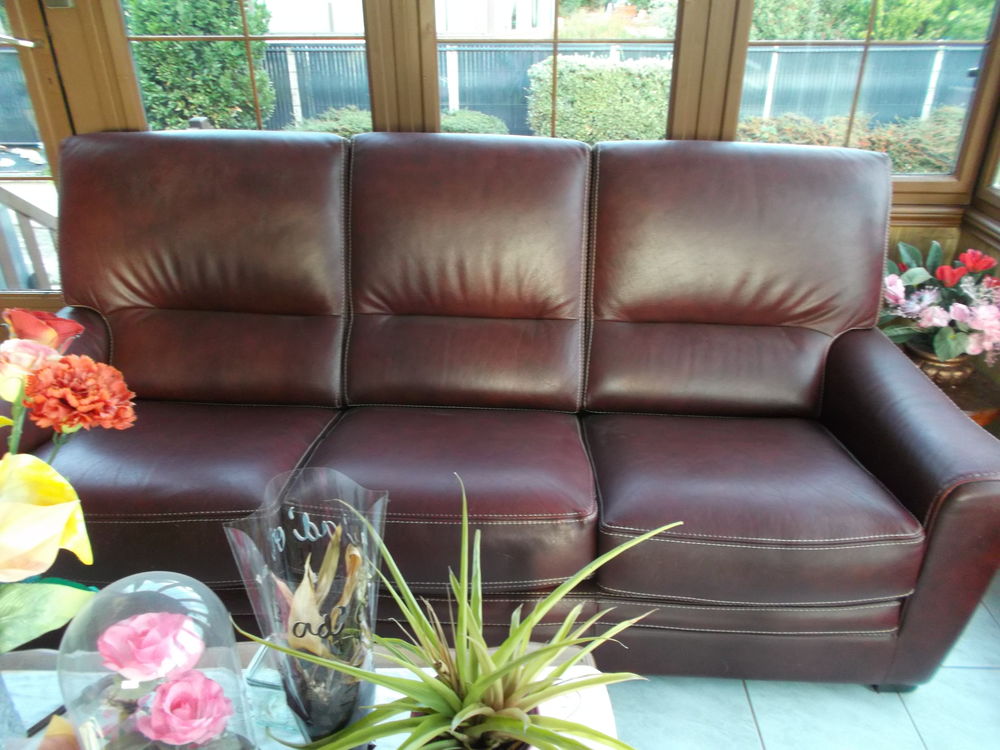 Canap&eacute; 3 places + 1 fauteuil cuir Meubles