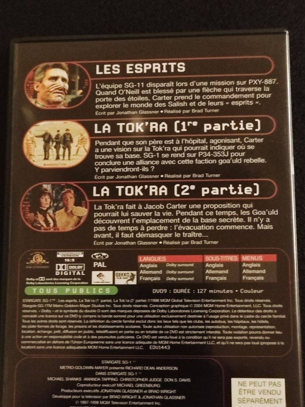 DVD Stargate SG.1 Saison 2 Episodes 11 12 13 DVD et blu-ray