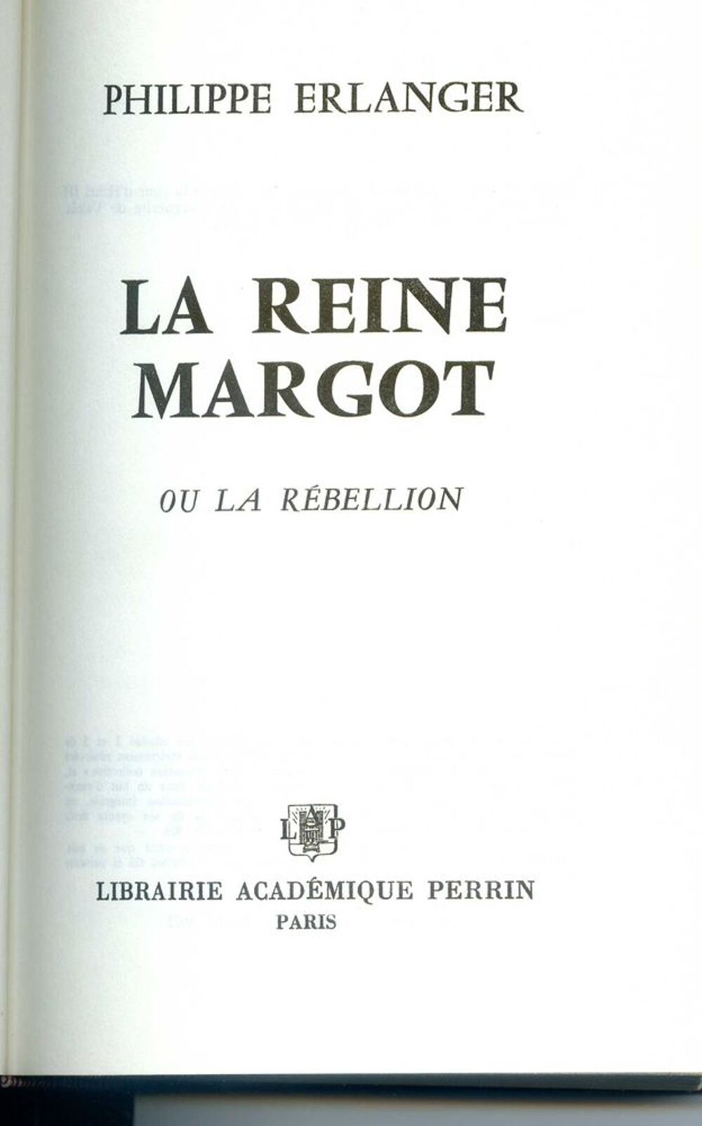 La Reine Margot ou la r&eacute;bellion Livres et BD