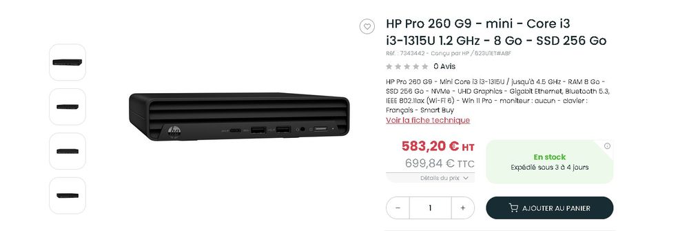 *HP 260 G9 DESKTOP MINI N EUF* Mat�riel informatique