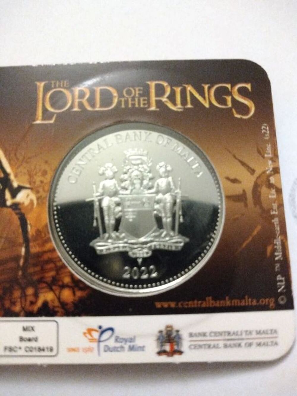 Lord of Rings Coincard Collector 2,5 euros Malte 2022 BU 