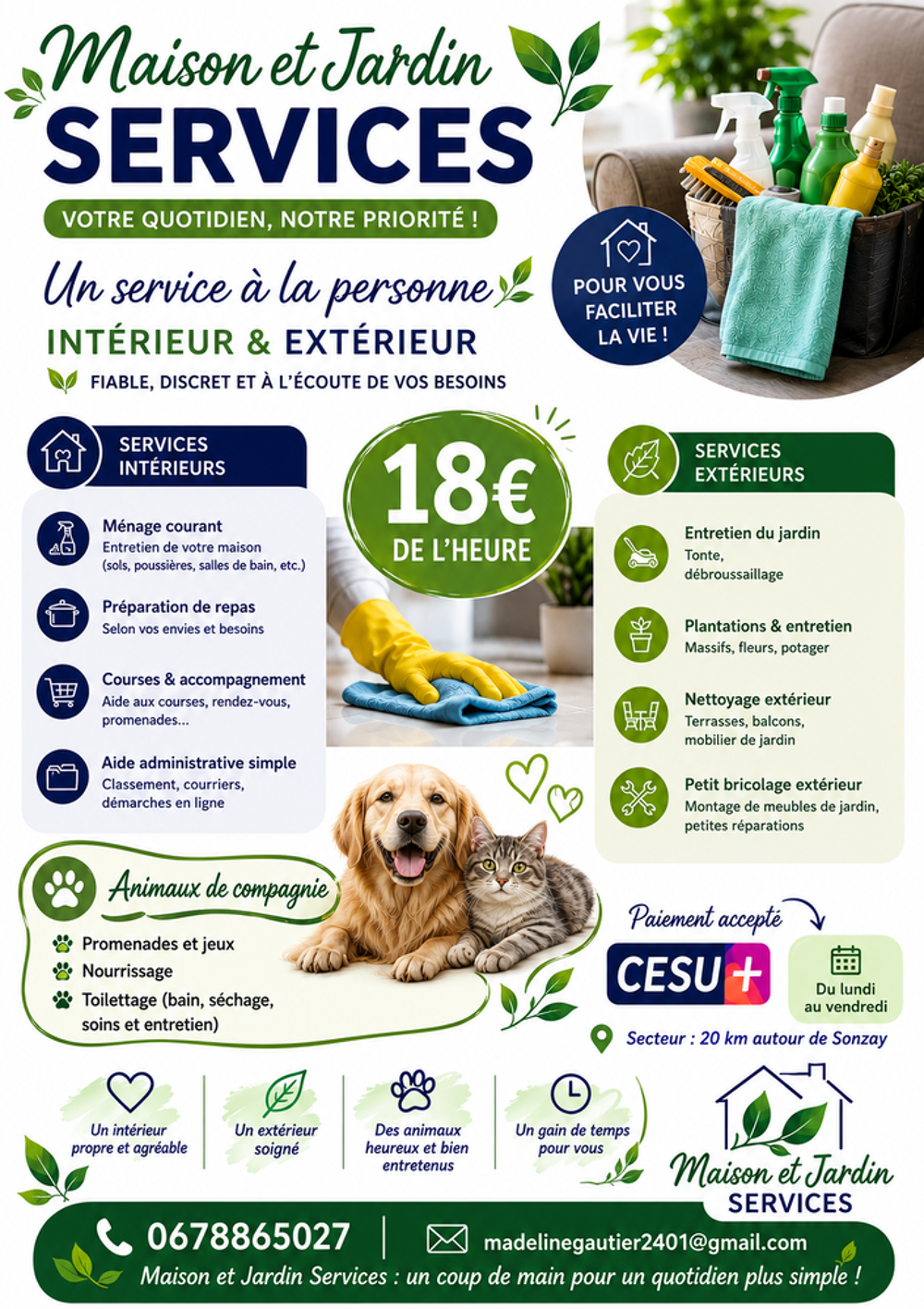   Services à la personne intérieur et extérieur  