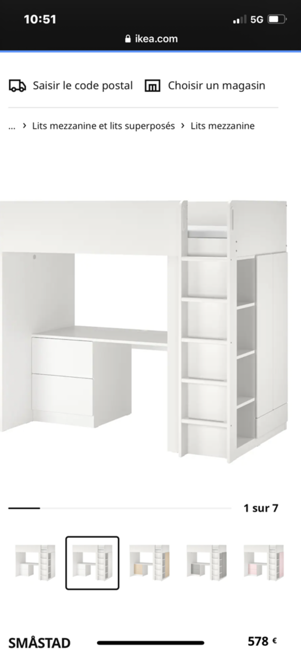 Lit mezzanine mod&egrave;le samstad ikea Mobilier enfants