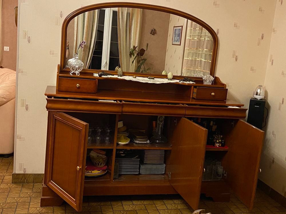 Buffet merisier massif avec miroir Meubles