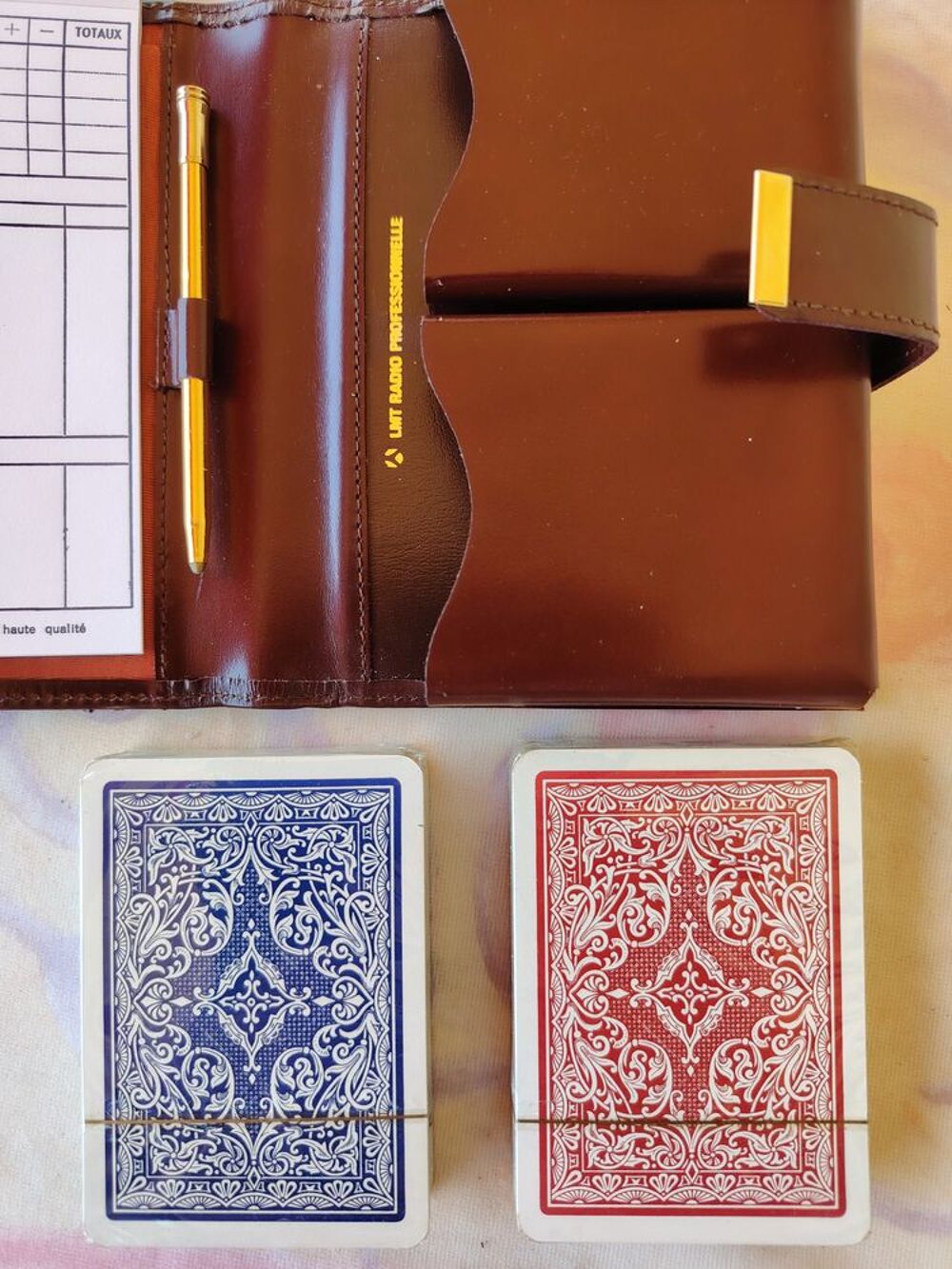Jeu de Bridge Vintage Etui cuir
