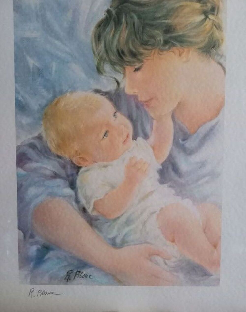 Beau Tableau d'une m&egrave;re et son b&eacute;b&eacute; Décoration