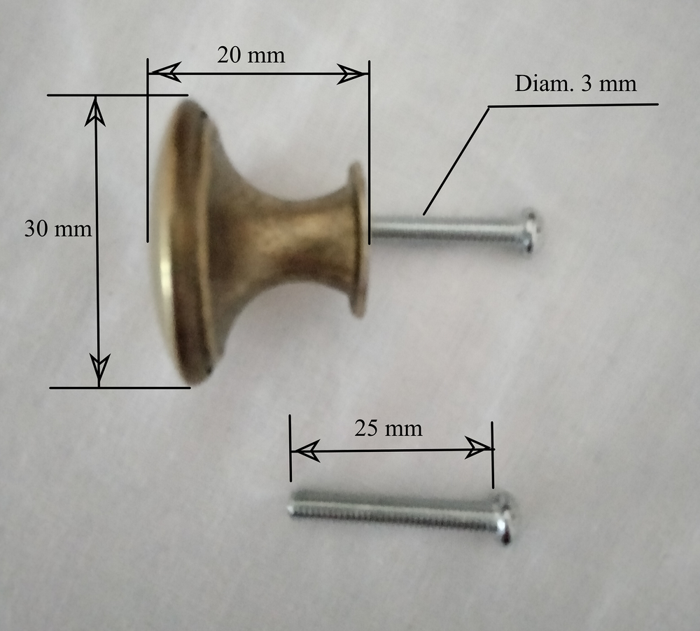 Lot de 4 boutons alu laitonn&eacute;. Bricolage