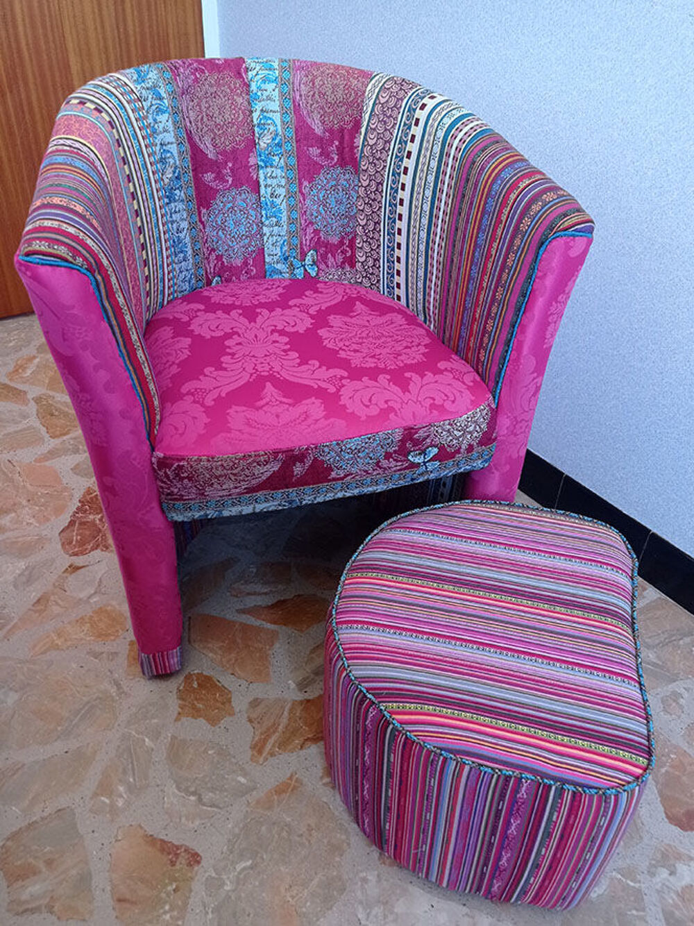 fauteuil crapaud patchwork Meubles