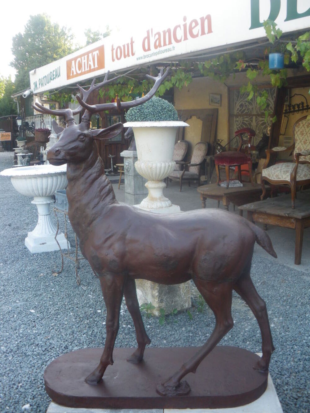 Statue Cerf en fonte, GM Décoration
