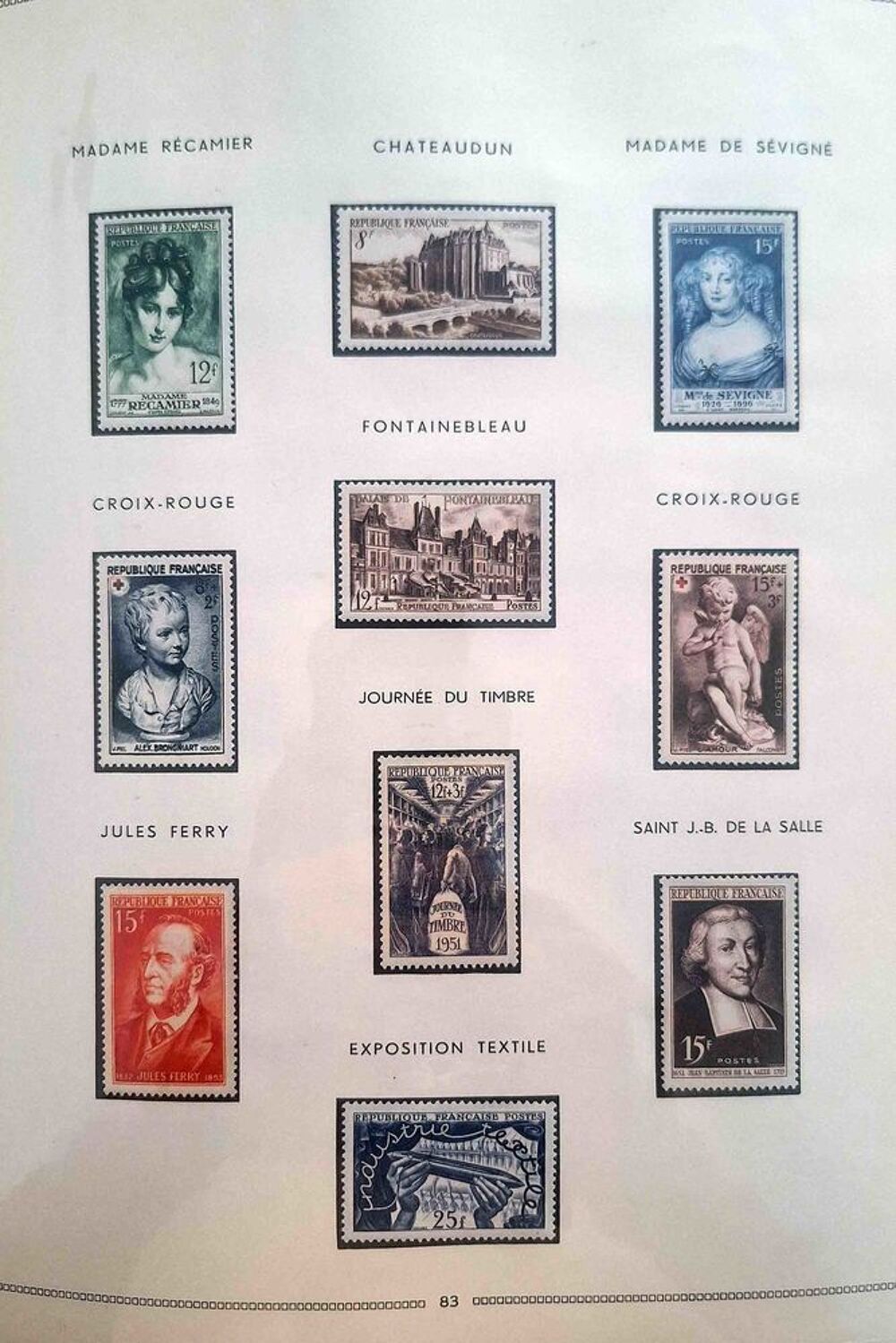 S&eacute;rie de timbres de collection de France G10 
