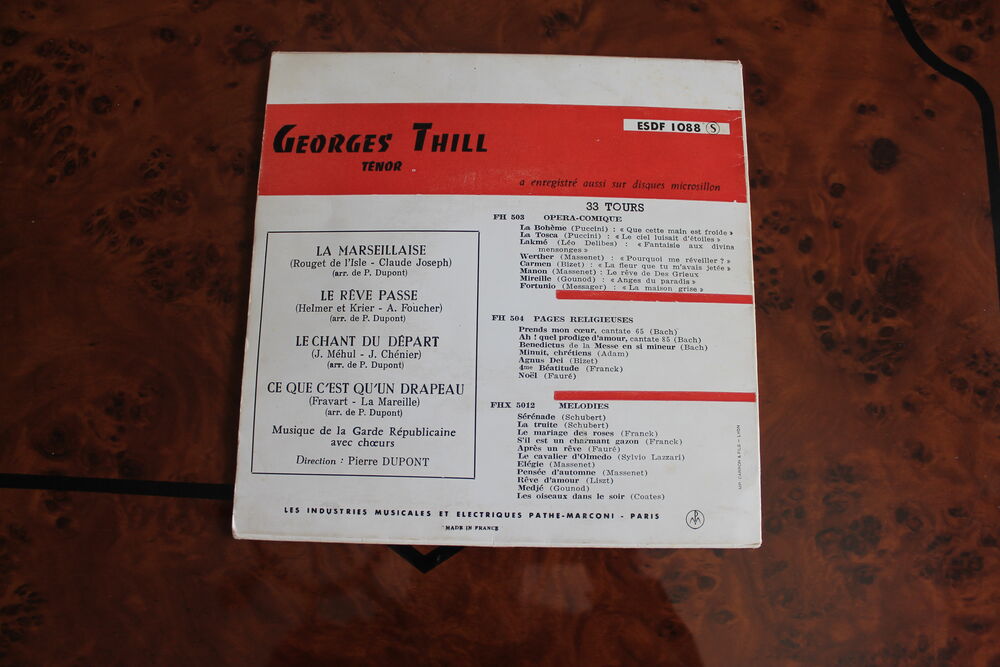DISQUE VINYLE GEORGES THILL CD et vinyles