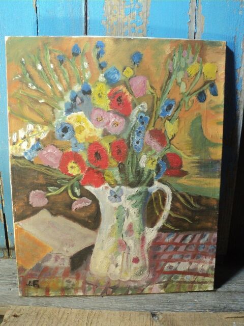 Tableau Nature Morte Bouquet Fleurs des Champs. 70 Loches (37)