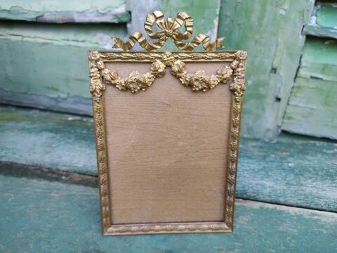 Ancien Cadre Photo Bronze Décor Guirlande de Roses 90 Loches (37)