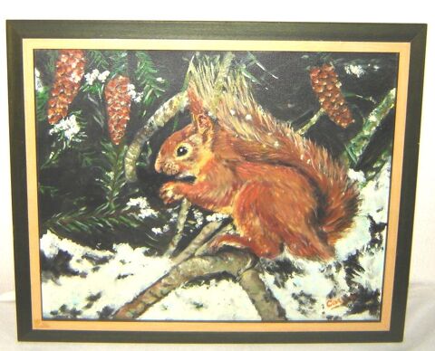 Tableau peinture ancienne écureuil roux 240 Aromas (39)