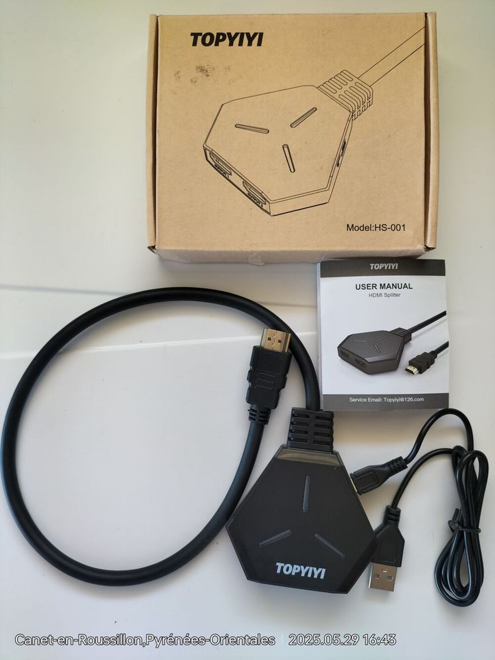 R&eacute;partiteur / Splitter HDMI 4K / UHD (1 Entr&eacute;e et 2 Sorties) Matériel informatique