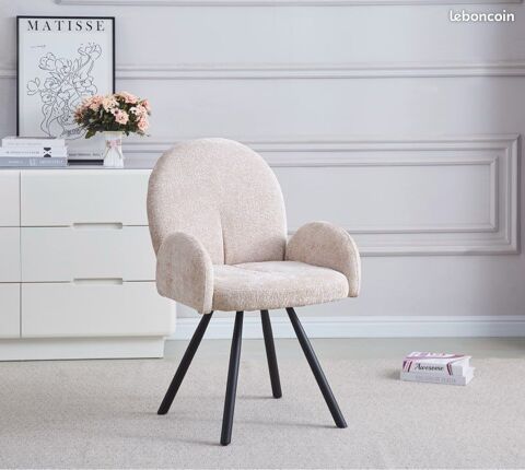 Lot de 4 Chaises Mimi ? Mtal Noir & Velours Moka 285 Stains (93)