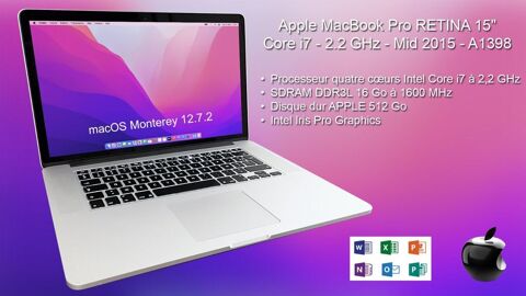 MacBook Pro (Retina, 15 pouces, mi-2015) - Caractéristiques