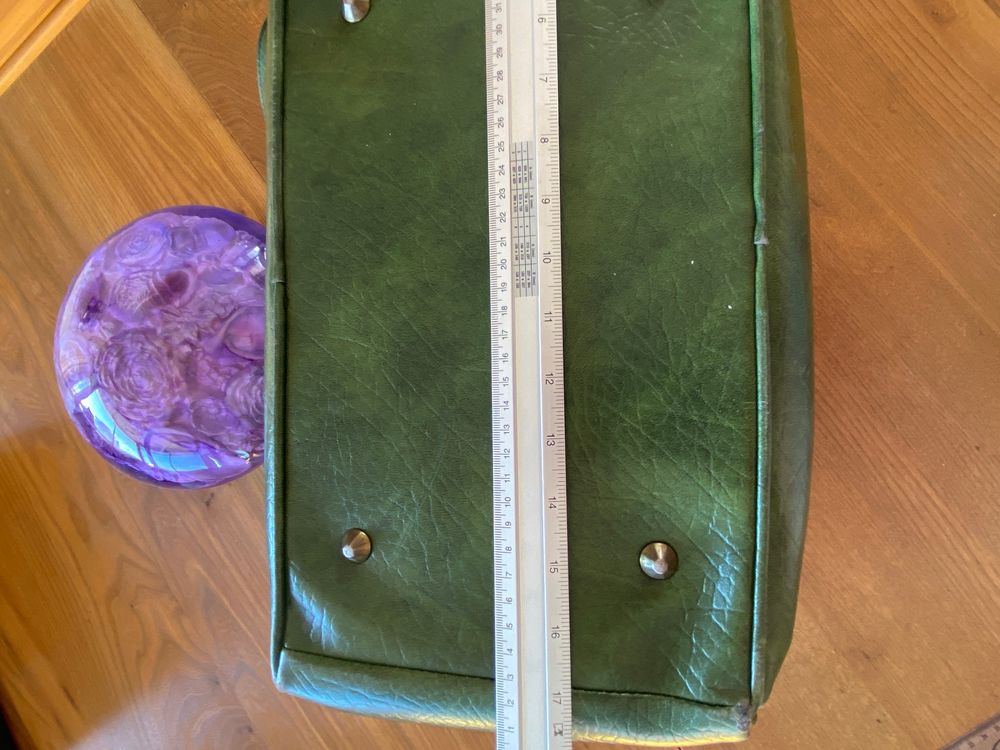 rare sac voyage, vert, vintage Maroquinerie