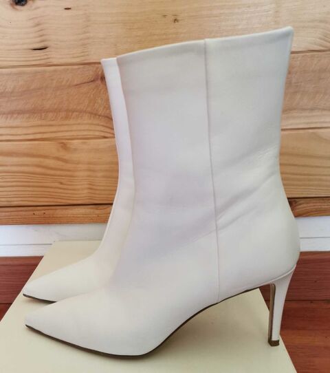 Bottines en Cuir Blanc 39 fabrication italienne 45 Provins (77)